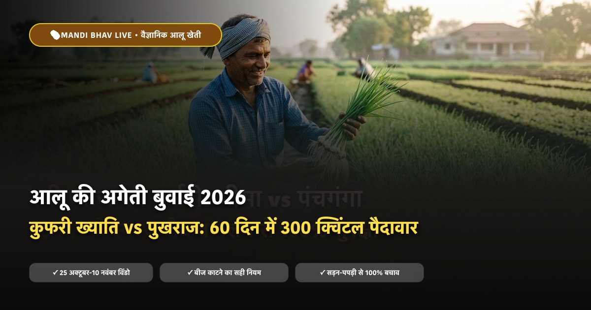 आलू की अगेती बुवाई 2026 कुफरी ख्याति बनाम पुखराज बीज उपचार - Mandi Bhav Live