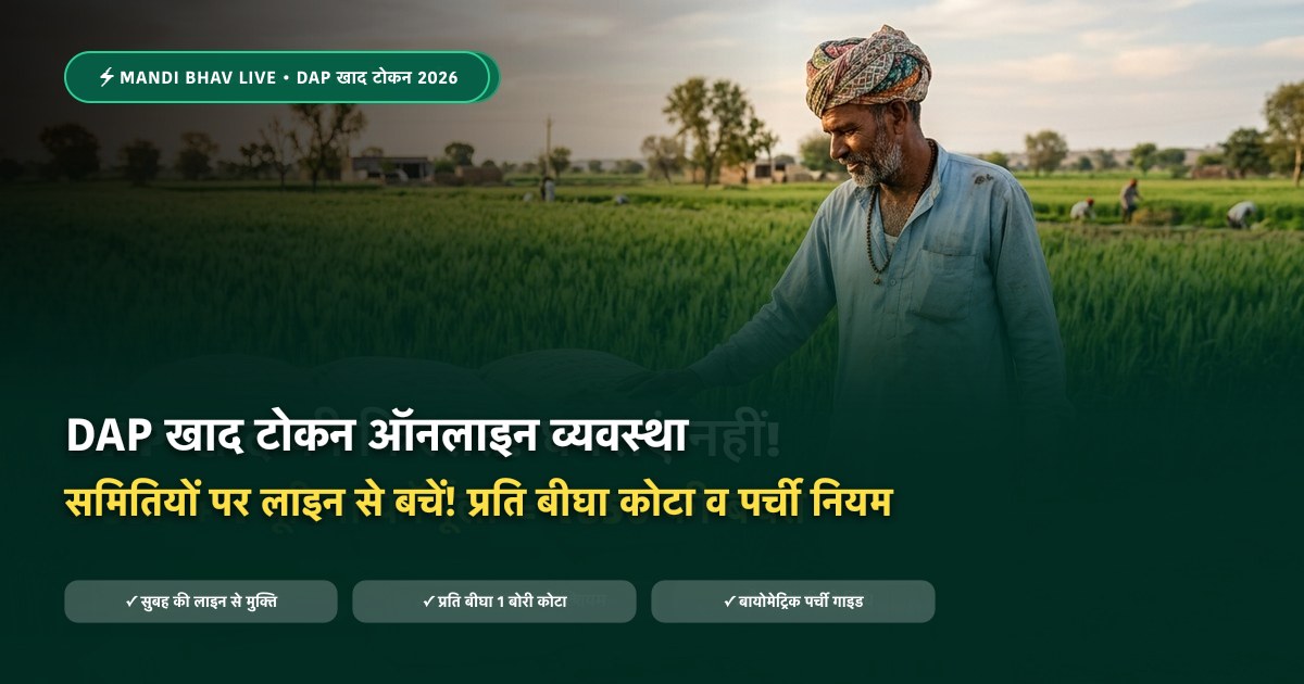 DAP खाद टोकन ऑनलाइन व्यवस्था 2026 समिति कोटा नियम - Mandi Bhav Live