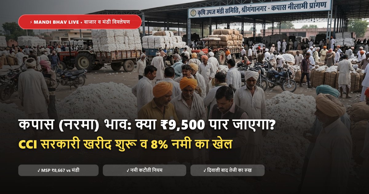 कपास नरमा भाव तेजी मंदी विश्लेषण व CCI सरकारी खरीद - Mandi Bhav Live