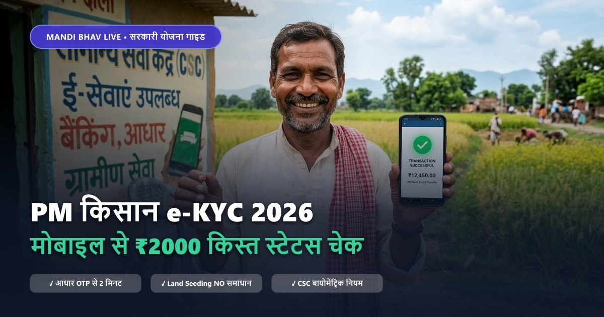 PM किसान e-KYC और बैंक डीबीटी स्टेटस गाइड - Mandi Bhav Live