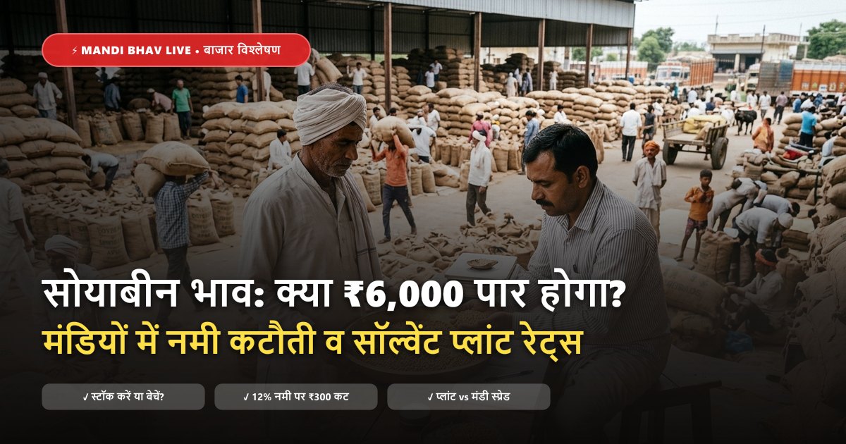सोयाबीन मंडी भाव विश्लेषण तेजी मंदी व प्लांट रेट्स - Mandi Bhav Live